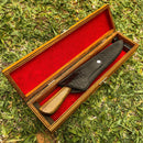 Faca Artesanal Premium para Churrasco NAIPS + Caixa em Madeira + Case em couro